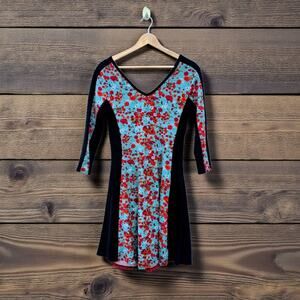Mexicali Blues A Line Floral Sweater Dress M